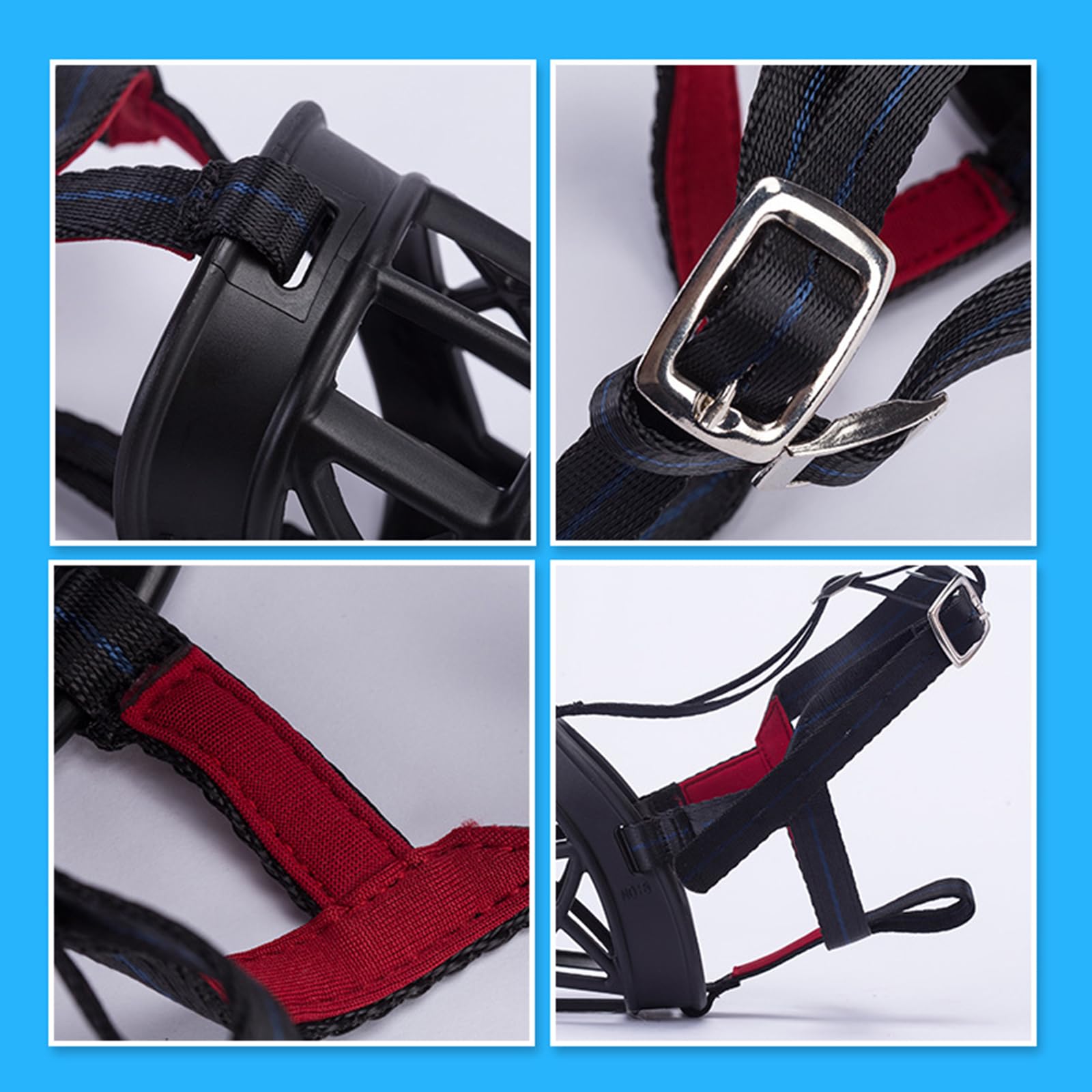 Bozal for Perros Que Evita morder, Transpirable, Ajustable, Permite jadear y Beber, Gran Orificio de respiración, for pequeños medianos(Black—Alloy Buckle,No. 1)