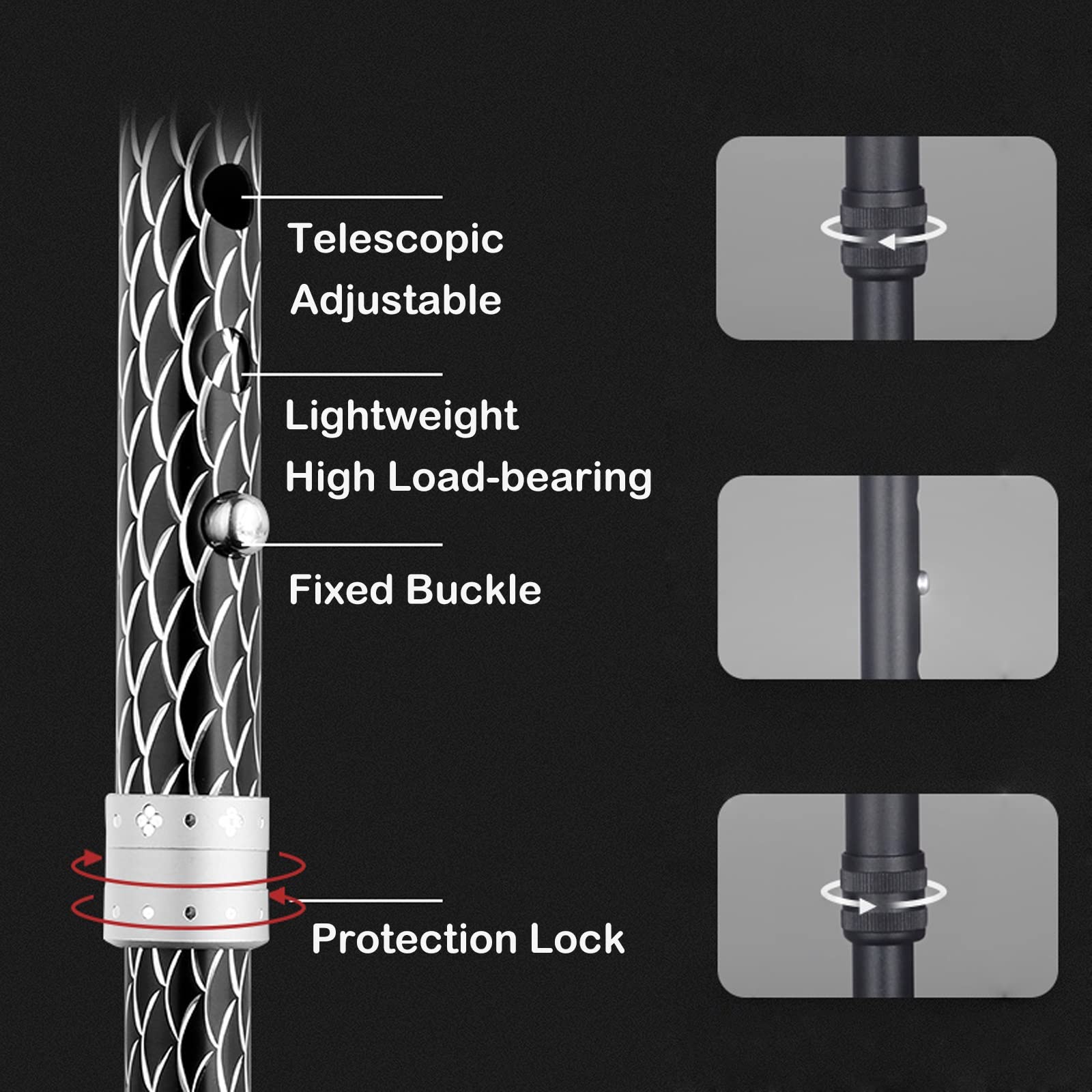 Bastón para Caminar, Bastón de Aluminio Ajustable de 71-98 cm para Hombres y Mujeres, Ayuda para Equilibrar La Movilidad, Bastón para Escalar para Viajes de Senderismo (Color : Gold)
