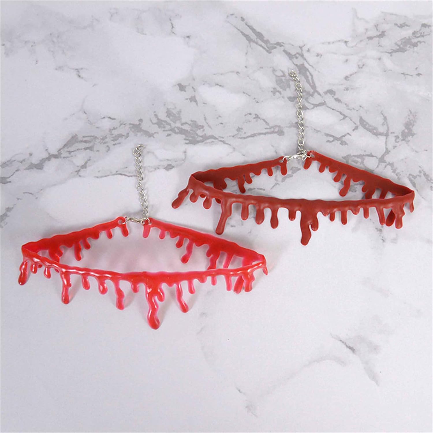 Dreuyet 2 Pieces Blood Choker Necklace for Women Funny Dripping Blood Necklace Halloween Party Costumes Necklace Scary Halloween Party Favors Decorations Gifts - Image 4