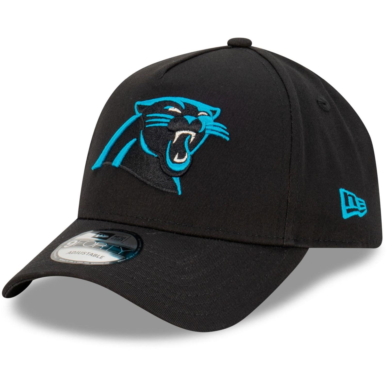 New Era Unisex Carolina Panthers #35721 Carolina Panthers Nfl Evergreen Black 9Forty Adjustable A-Frame Cap