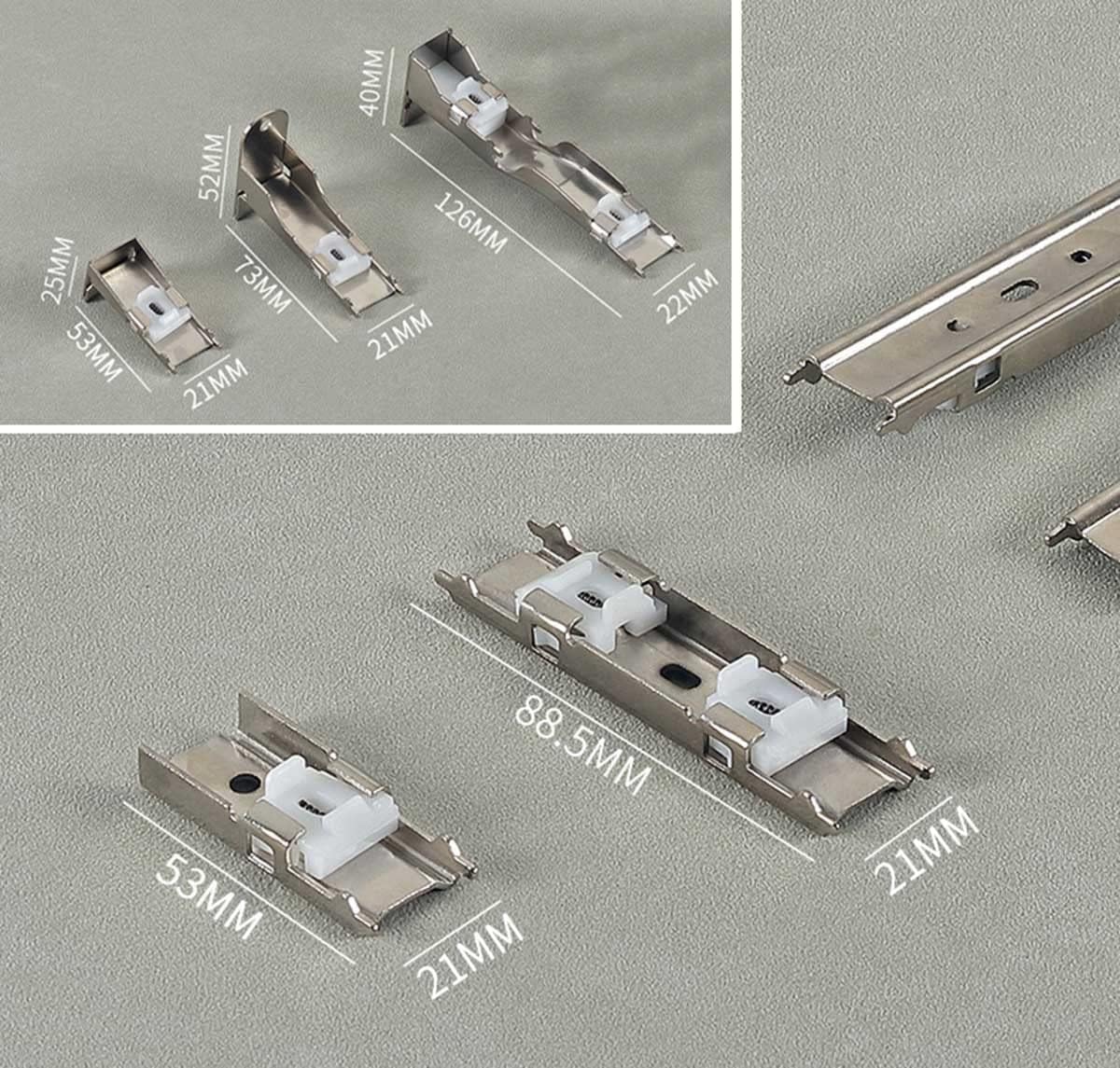 Heavy Duty Champagne Curtain Rods - Ceiling or Wall Mount Room Dividers, Adjustable Curtain Track Rail for Stylish Home Décor and Space Management