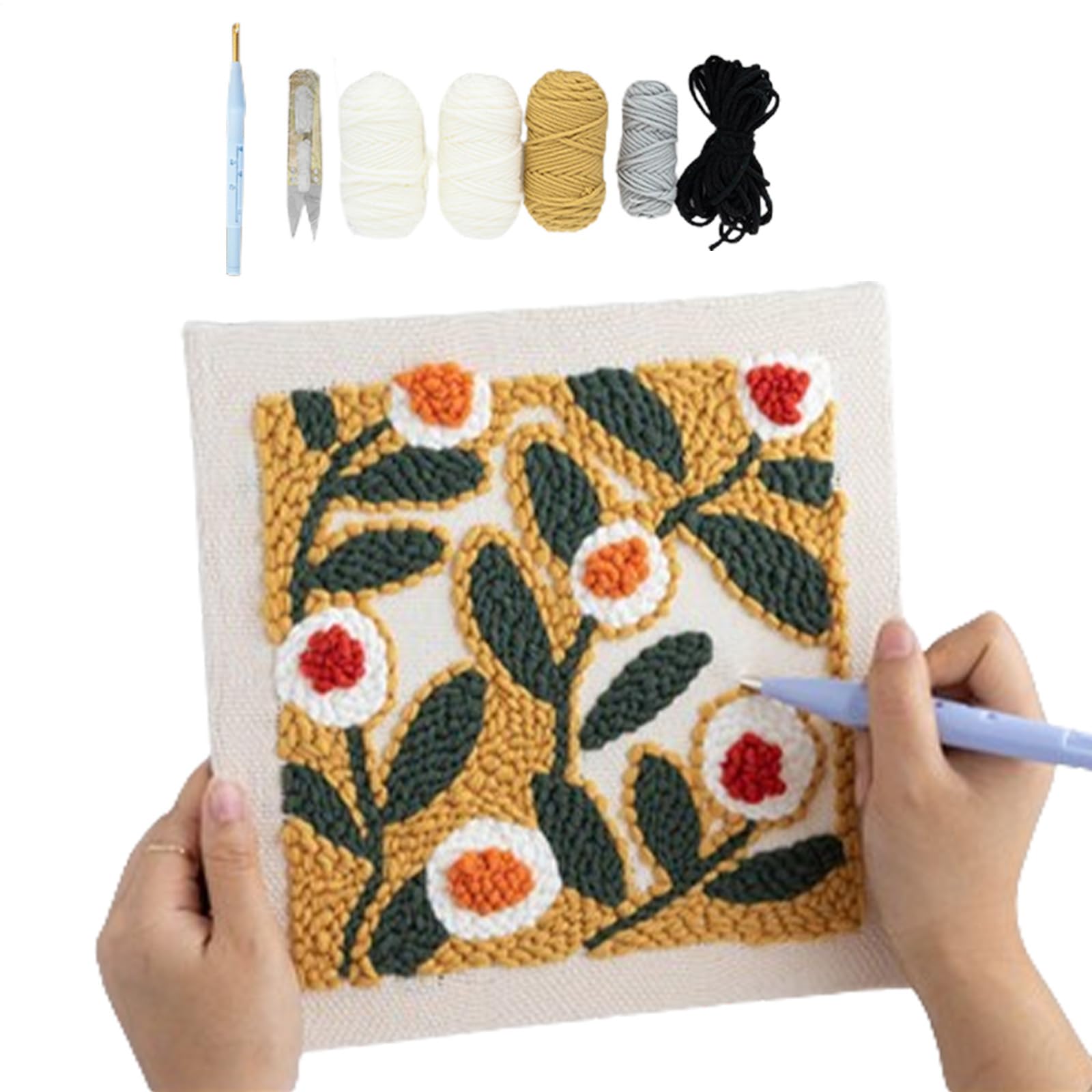 Generisch Punch Needle Set für Anfänger - einfache Handnähhen Werkzeug | Punchneedle Stickerei Set - für DIY Projekte, wie Teppich Decke Wohnaccessoires und Wohndekoration