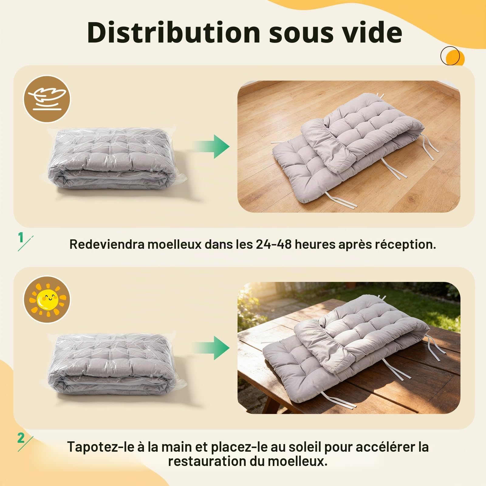 Coussins pour Bain de Soleil, 170x53x8cm Coussins pour Bancs de Jardin avec Capuche Antidérapante et Sangles de Fixation, Coussin pour de Jardin Convient aux Chaises Longues
