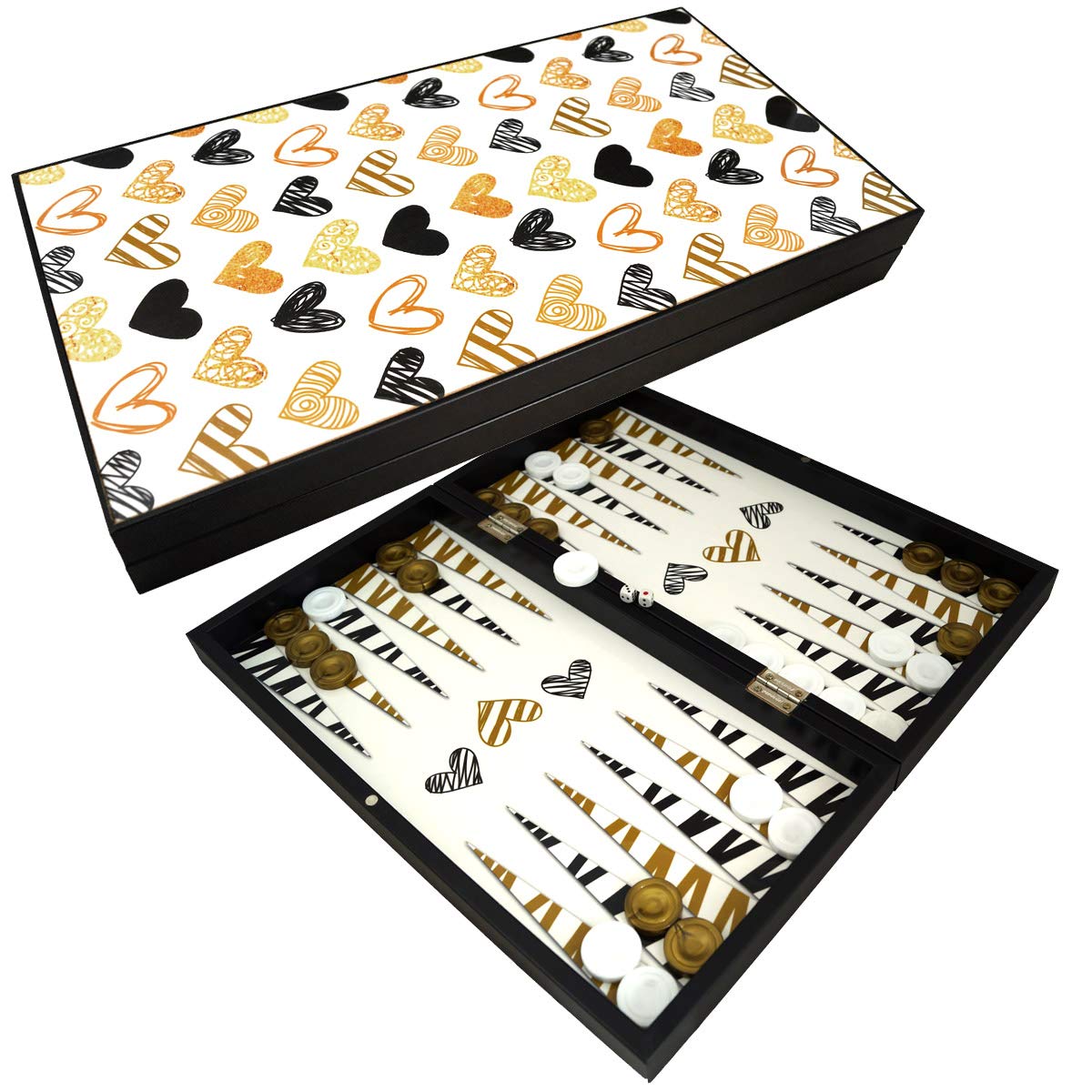 PrimoLiving Set de Lujo de Madera para Backgammon Valentine XXL - 48 x 48.7 cm
