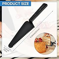 Vista 2 de 50 piezas desechables de plástico cortador de tartas, espátula de plástico negro para tartas, utensilios de servir desechables para pizza