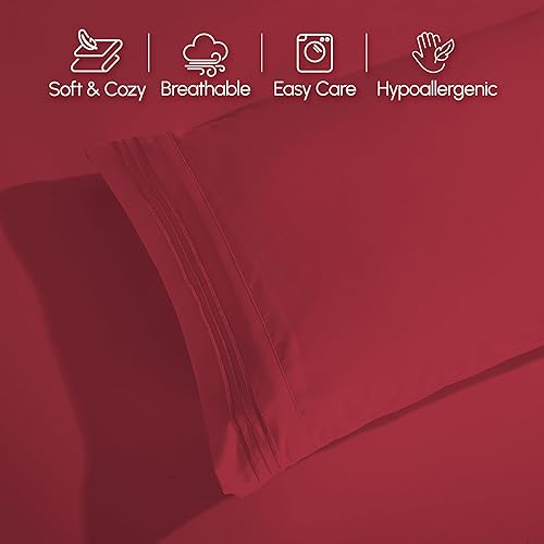 Vista 104 de Elegant Comfort - Juego de sábanas de 3 piezas de lujo de 1500 hilos, calidad egipcia, Microfibra, Blanco, Completo