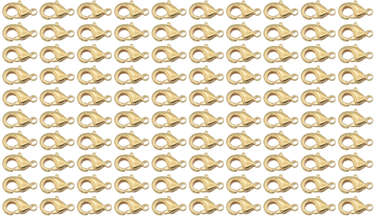 Gold Filled Alternative Findings 18K Lobster Clasps - Multi-Size Pack Secure and Elegant Jewelry Fasteners 4x9mm