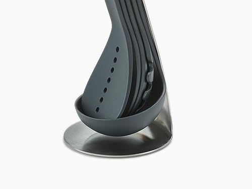 Miniatura 8 de Joseph Joseph 10526 Nest Utensils - Juego de herramientas de cocina apilables compactas con soporte de almacenamiento magnético de nailon, 5 piezas,