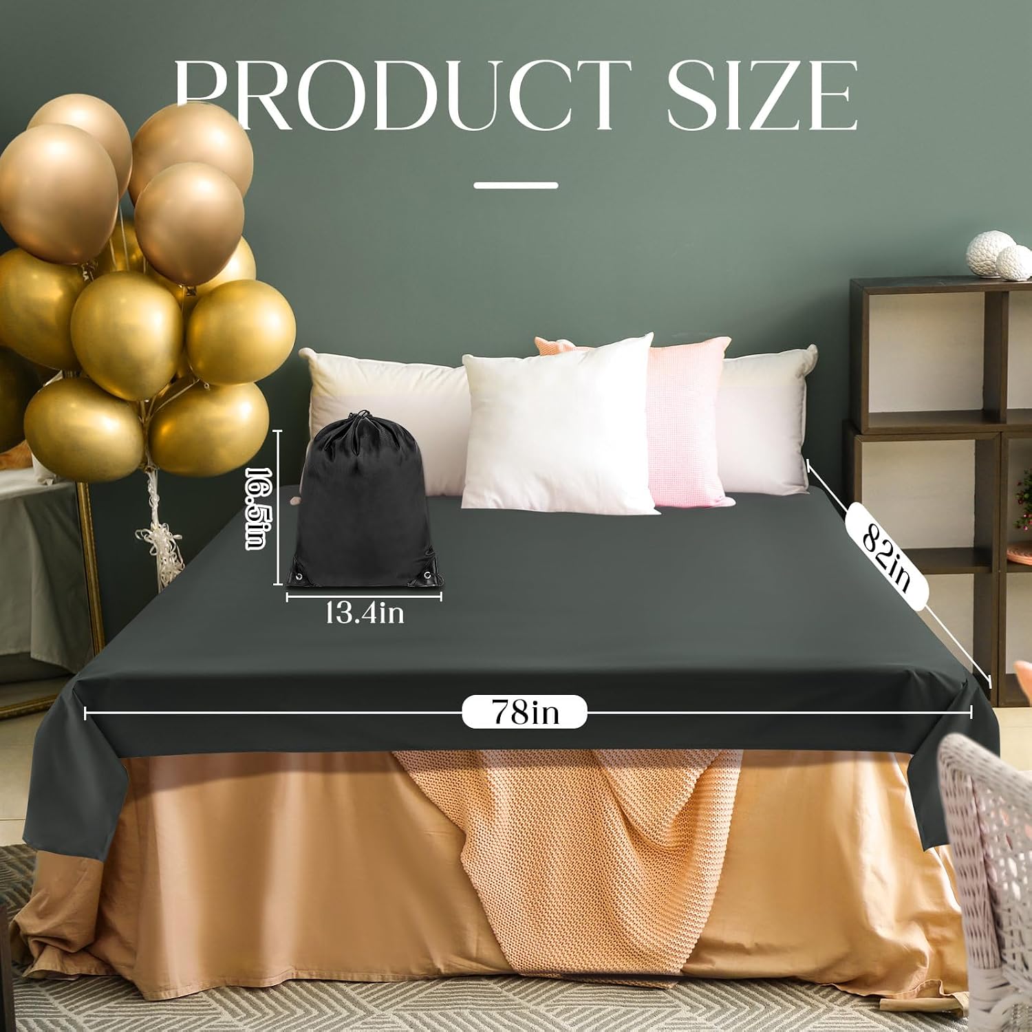 Tisancy Lightweight Waterproof Blanket Queen Size, 78" x 82" Thin Summer Bed Protector Sheet with TPU Layer, Washable Stain Resistant Mattress Cover for Bed, Sofa and Pet Use, Black