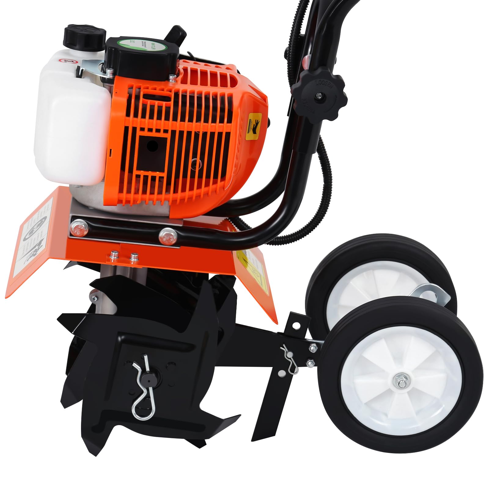 Motoazada de gasolina de 52 cc – Cultivador de jardín ligero de 2 tiempos con motor de 1,9 kW – Fresa de jardín fácil de arrancar