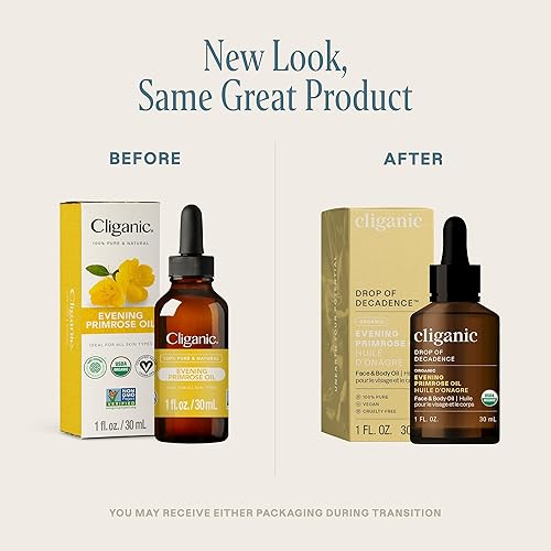 Miniatura 2 de Cliganic Organic Evening Primrose Oil, 100% Pure (1oz) - For Hair & Face Natural Cold Pressed Unrefined (Packaging May Vary)