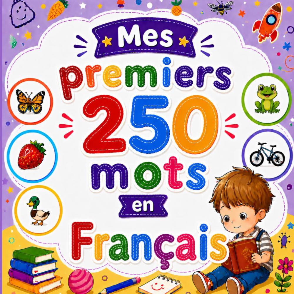 Mes premiers 250 mots en Français: Livre éducatif pour enfants | Apprentissage facile avec images colorées | Vocabulaire essentiel du quotidien.
