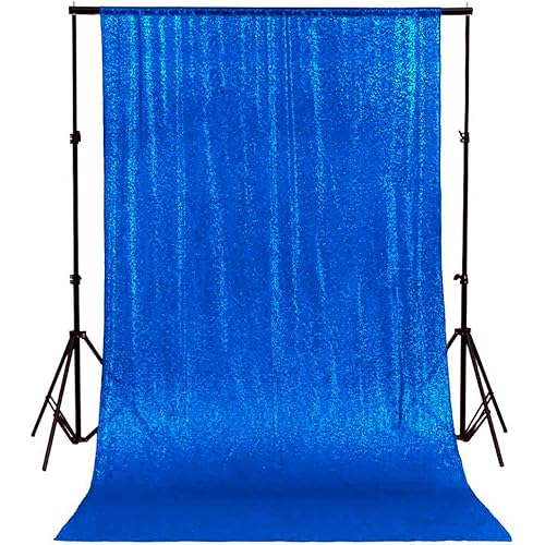 AMZLOKAE Sequin Backdrop Curtain 7FTx7FT Royal Blue Sequin Backdrop for Photos Wedding Backdrop Glitter Backdrop for Party Baby Shower Curtains Sequin Backdrop Shimmer Backdrops for Photography