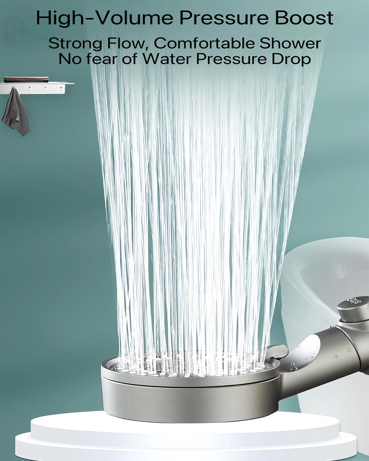 Juego de alcachofas de ducha de mano con filtro de 5 modos de alta presión Hydroboost con lavado a presión para agua dura, paquete de 2 unidades, color negro, fuerte flujo de agua y ajustes ajustables