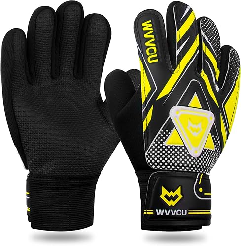 Miniatura 2 de WVVOU Guantes de portero para niños y jóvenes, guantes de portero de fútbol con doble protección, guantes de fútbol antideslizantes, súper agarre