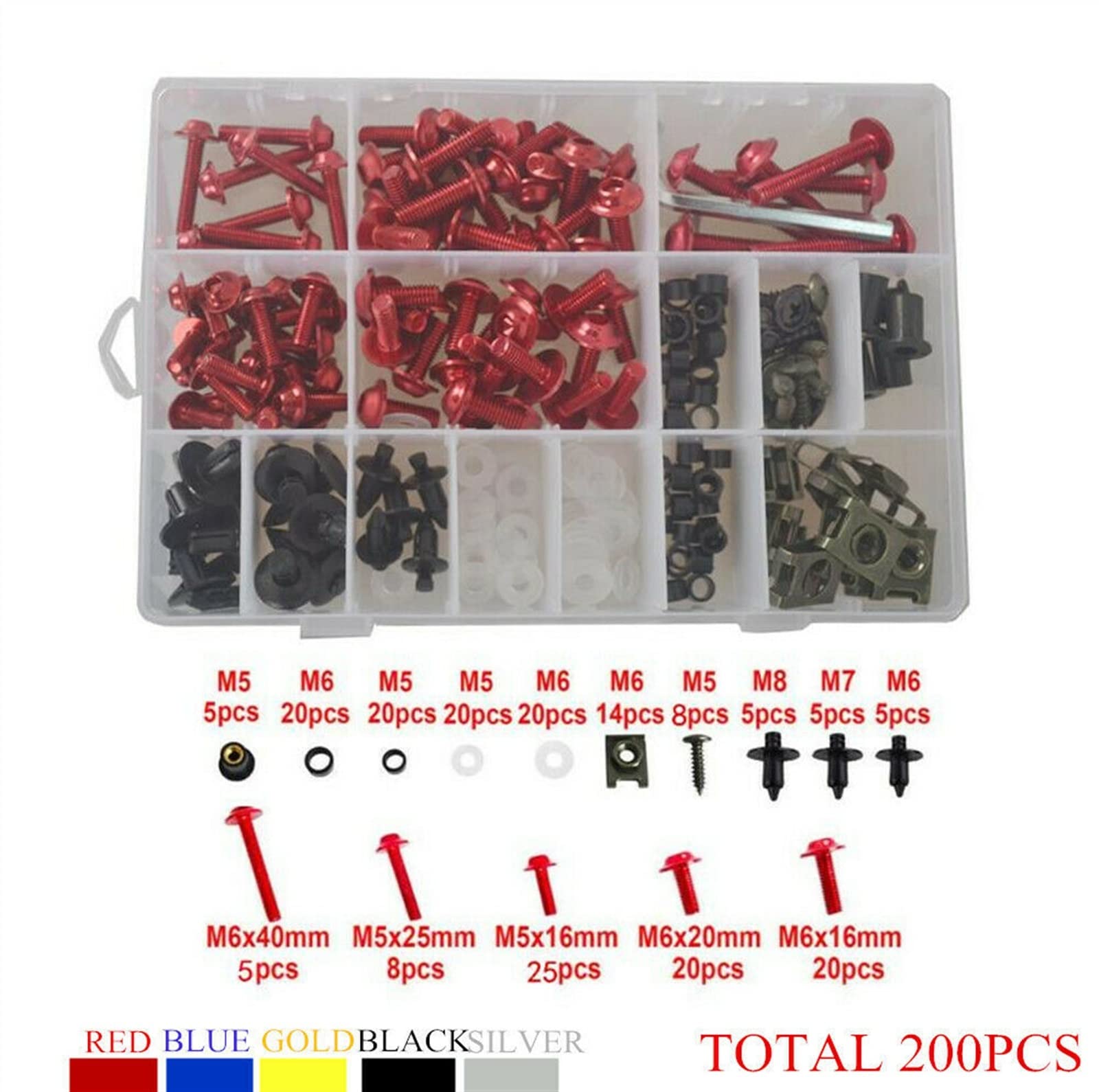 Essa si applica ad yzhah R25 250 R25 YZFR3 YZFR3 YZFR3 YZF250 pezzi di carrozzeria 2015-2019 2016 2017 2018 accessori per motocicli 200x coperchi completi per bulloni e parti di viti per carrozzerie