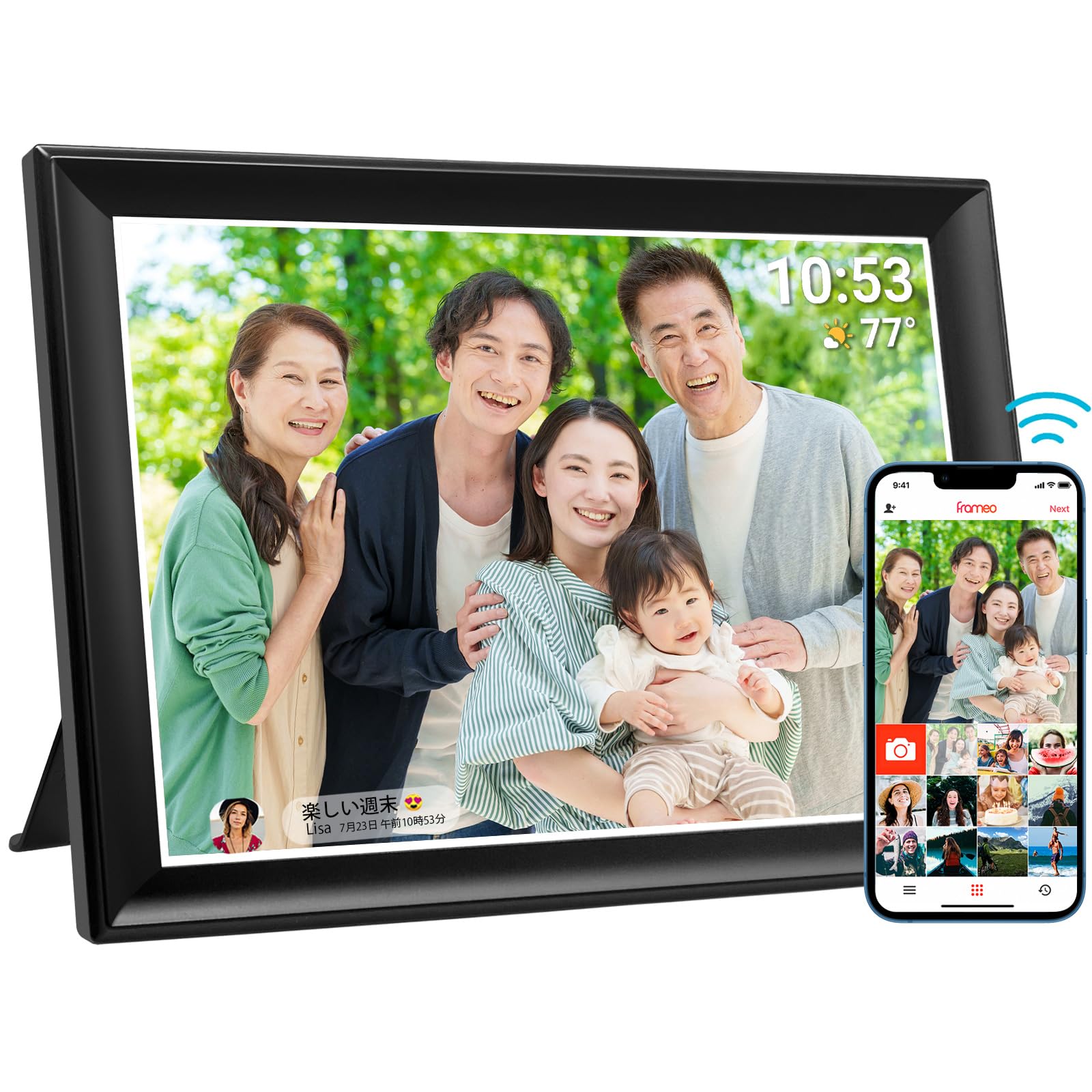 Amazon | 10.5インチ FRAMEO デジタルフォトフレーム WiFi 64GB 
