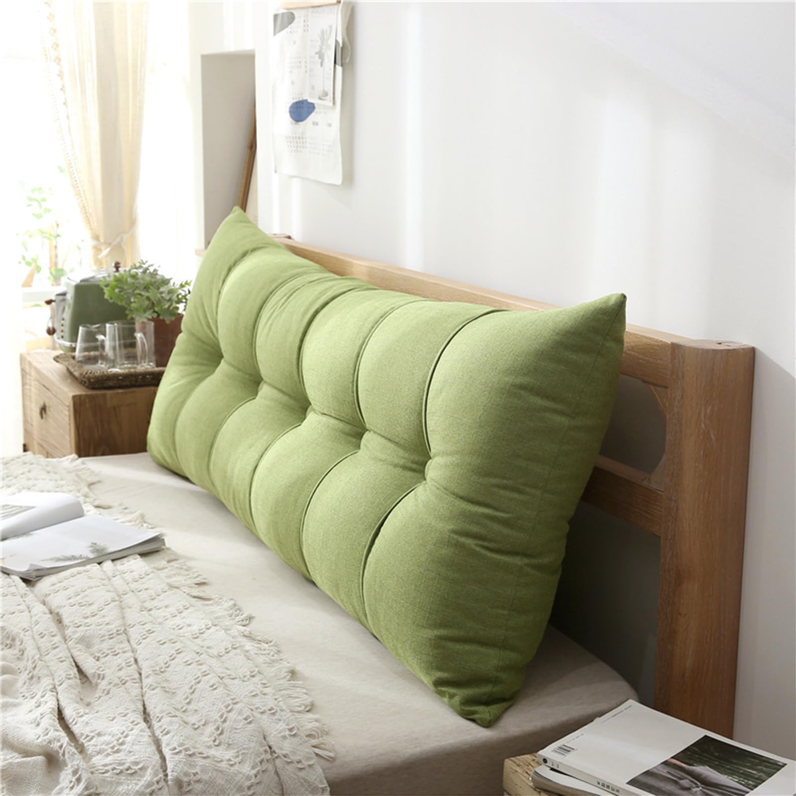 Cuscino Schienale Per Letto E Divano - Morbido, Con Tasca, Rivestimento Rimovibile, Dimensioni 80x20x60 Cm, Perfetto Per Lettura E Relax