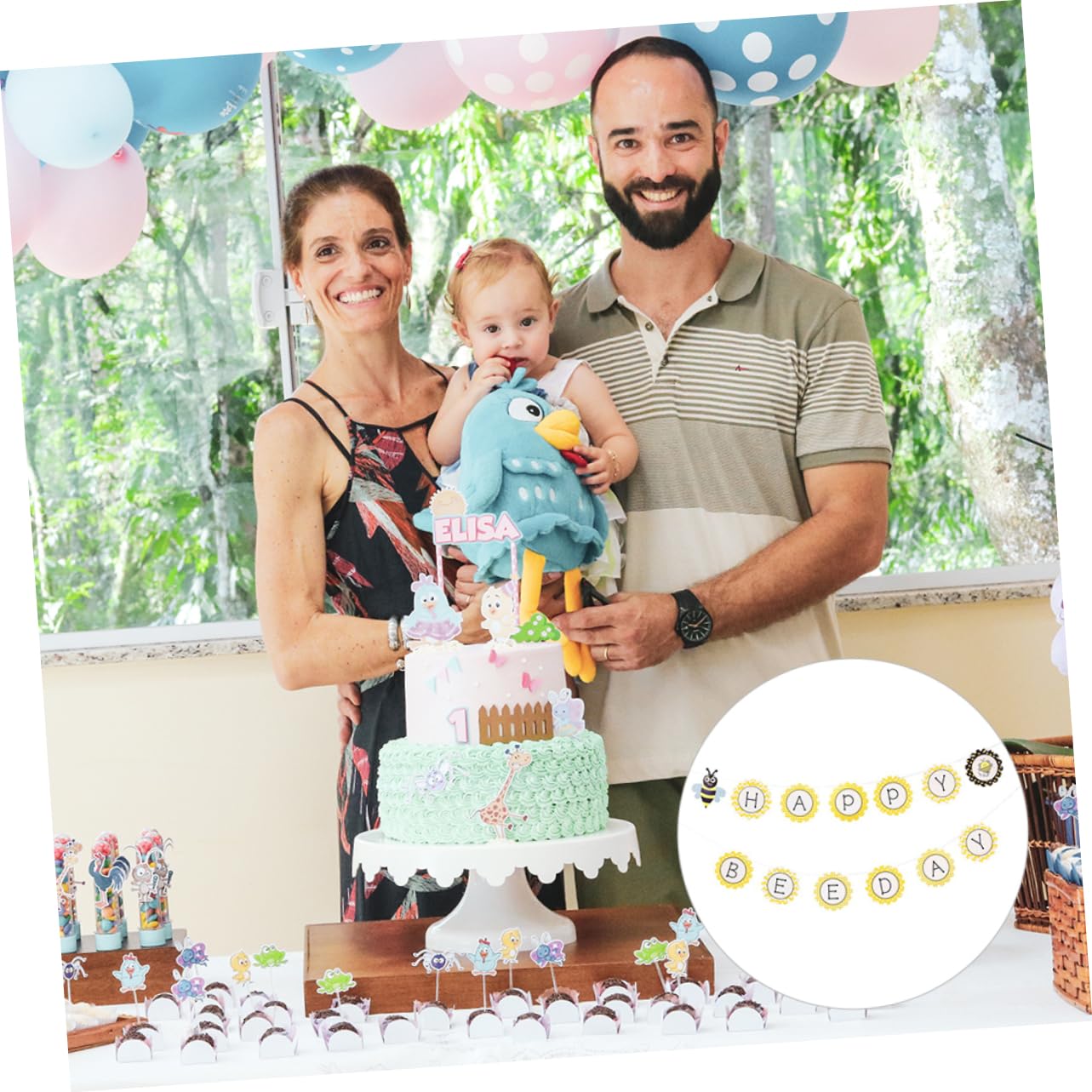 TOYANDONA 6piezas Guirnalda De Banderines De Flores De Papel Para Decoración De Cumpleaños Fiesta Day Para Celebraciones Infantiles y Eventos Festivos