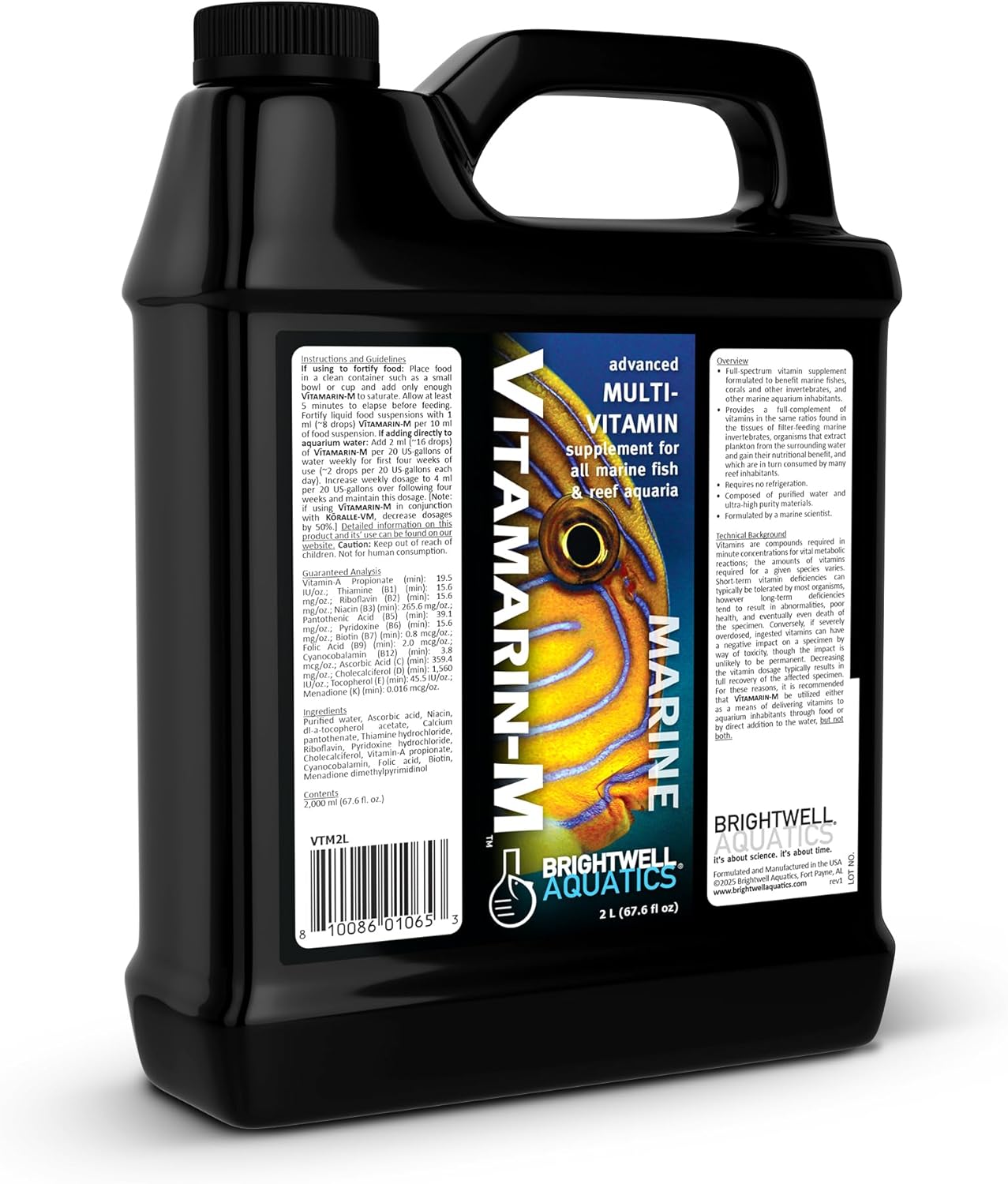 Brightwell Aquatics Vitamarin-M – Complete Vitamin Supplement for Marine Fish, Corals & Invertebrates – Supports Growth, Color & Immune Health – No Refrigeration, 500 ml