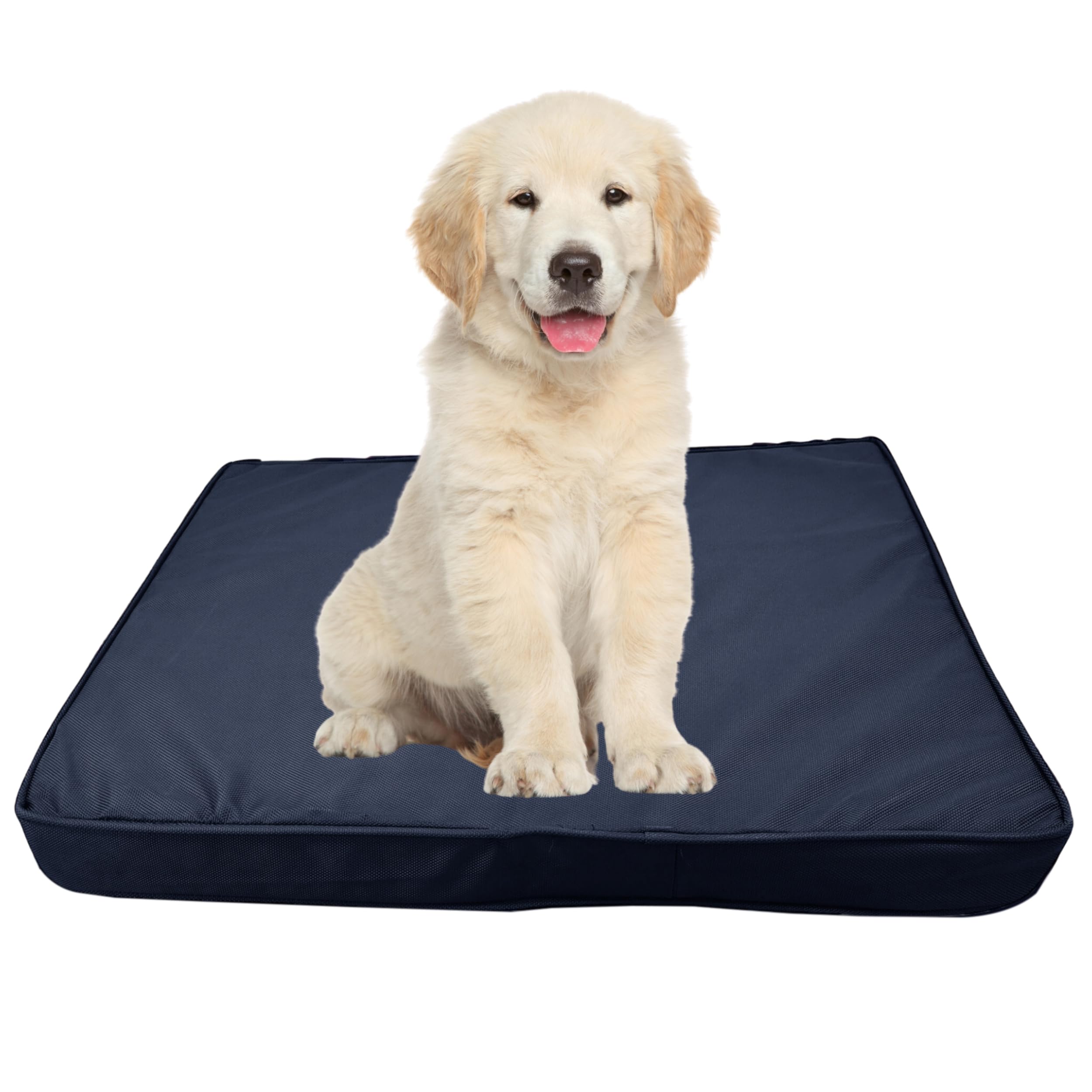 DURAFOAM® Waterproof Dog Bed - Orthopaedic Crate Mattress Dog Bed Non-Skid Flat Pet Bed for Dogs - Wipe Clean Hygiene Material - Navy - 52 x 32 x 4 inch (132 x 81 x 10cm)