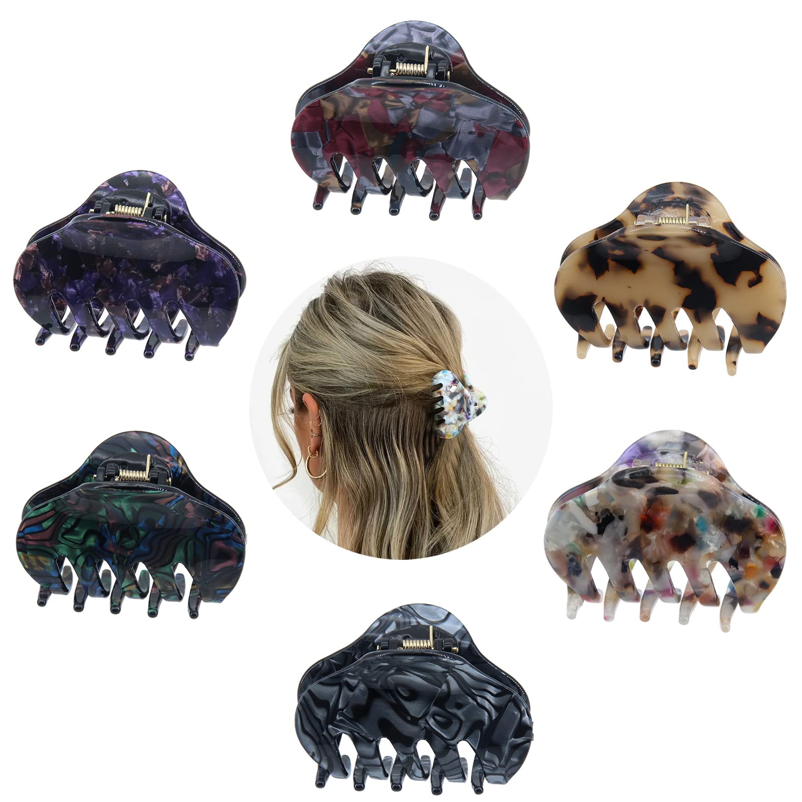 Hair Claw Clips Acrylic Tortoise Shell Medium 4 Pack for Fine to Thick Hair 3-Pack Medium Acrylic Hair Claw Clips – 7x4cm / 2.8x1.6 Inch  main image 4