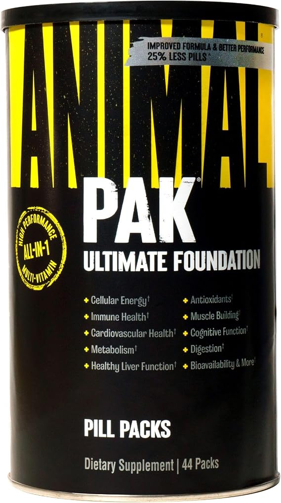 Animal Pak - Convenient All-in-One Vitamin & Supplement Pack - Zinc & Flex Complete Joint Support Supplement Contains Turmeric Root Curcumin Helps Repair & Restore Joints 44 Packs
