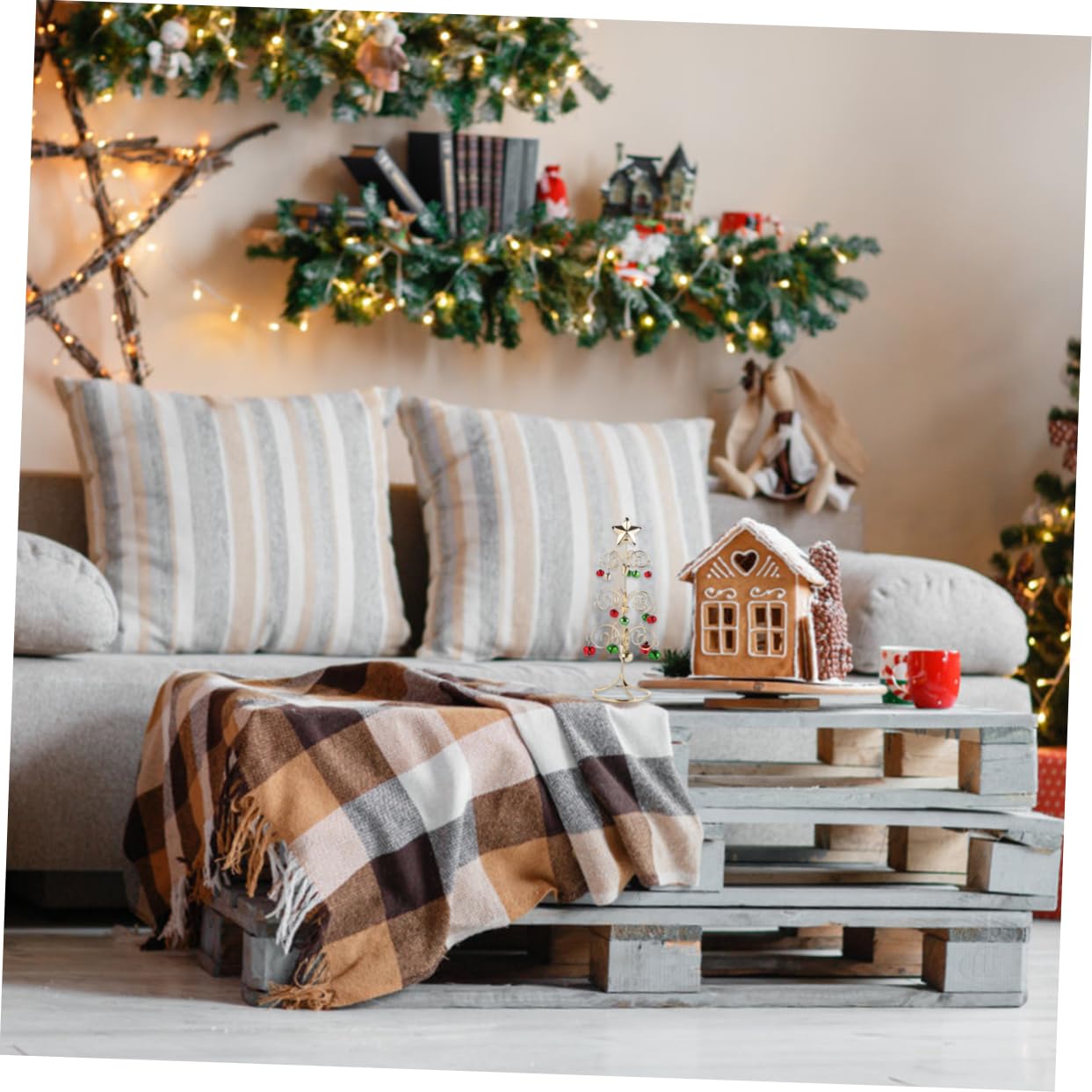 Addobbi Natalizi Mini Albero in Metallo per Decorazioni di Natale Fai da Te Chic