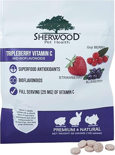 Vitamina C y bioflavonoides Tripleberry de Sherwood Pet Health (100 tabletas - 2.12 oz)