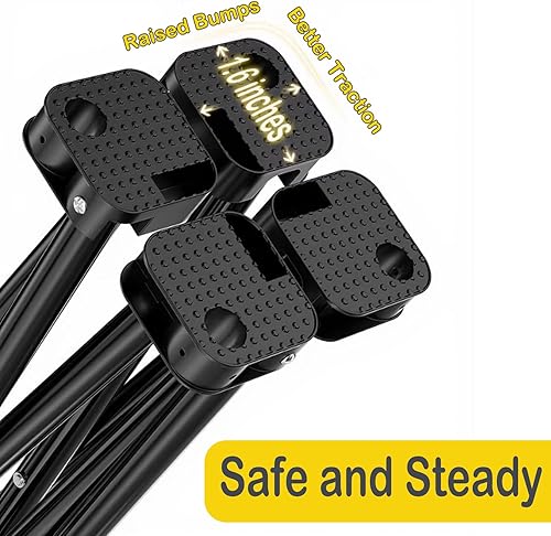 Miniatura 8 de HASIKA Taburete plegable reposapiés, paquete de 2 taburetes plegables portátiles otomanos para exteriores, 400 libras, soporte fuerte, taburete de