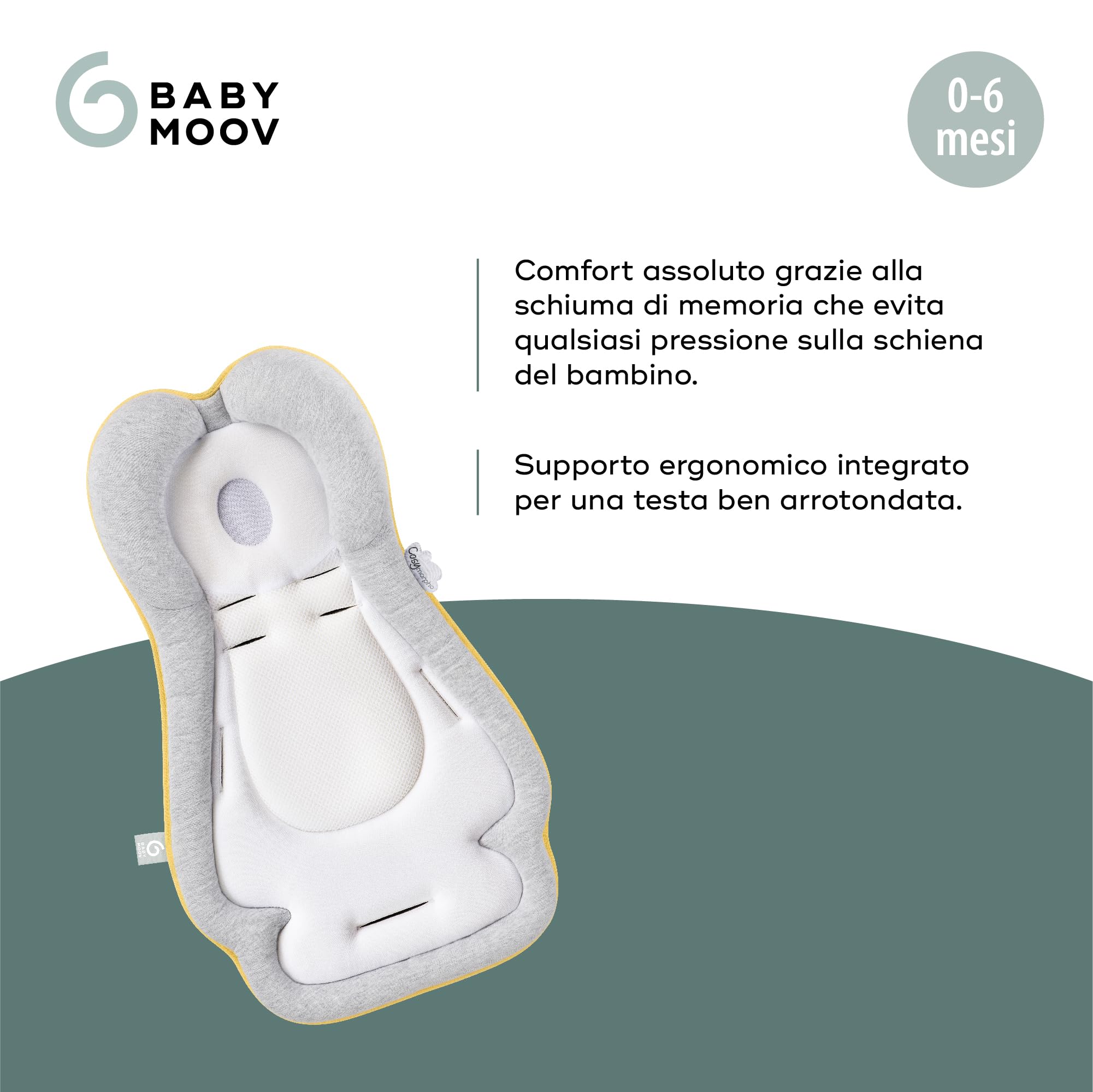 Babymoov Cosymorpho Fresh Smokey riduttore universale bambini, Fresh (Grigio chiaro), 35 x 54.5 x 5 cm, 0-6 mesi