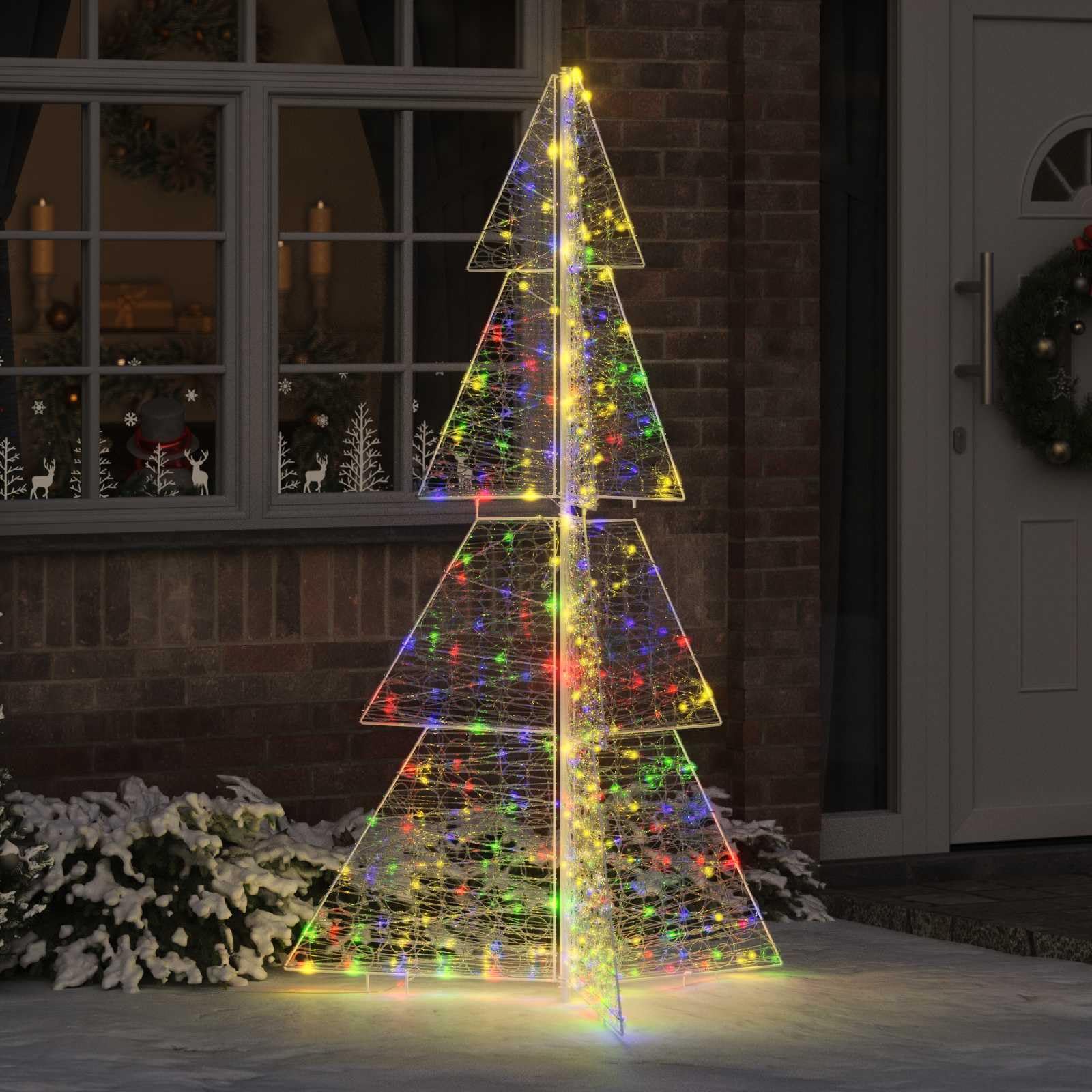 Weihnachtsbaum mit 240 LEDs, mehrfarbig, 180 cm aus Acryl, USB betrieben, dekorative Lichterkette für Wohnzimmer, Garten und Terrasse, festliche Advent Dekoration
