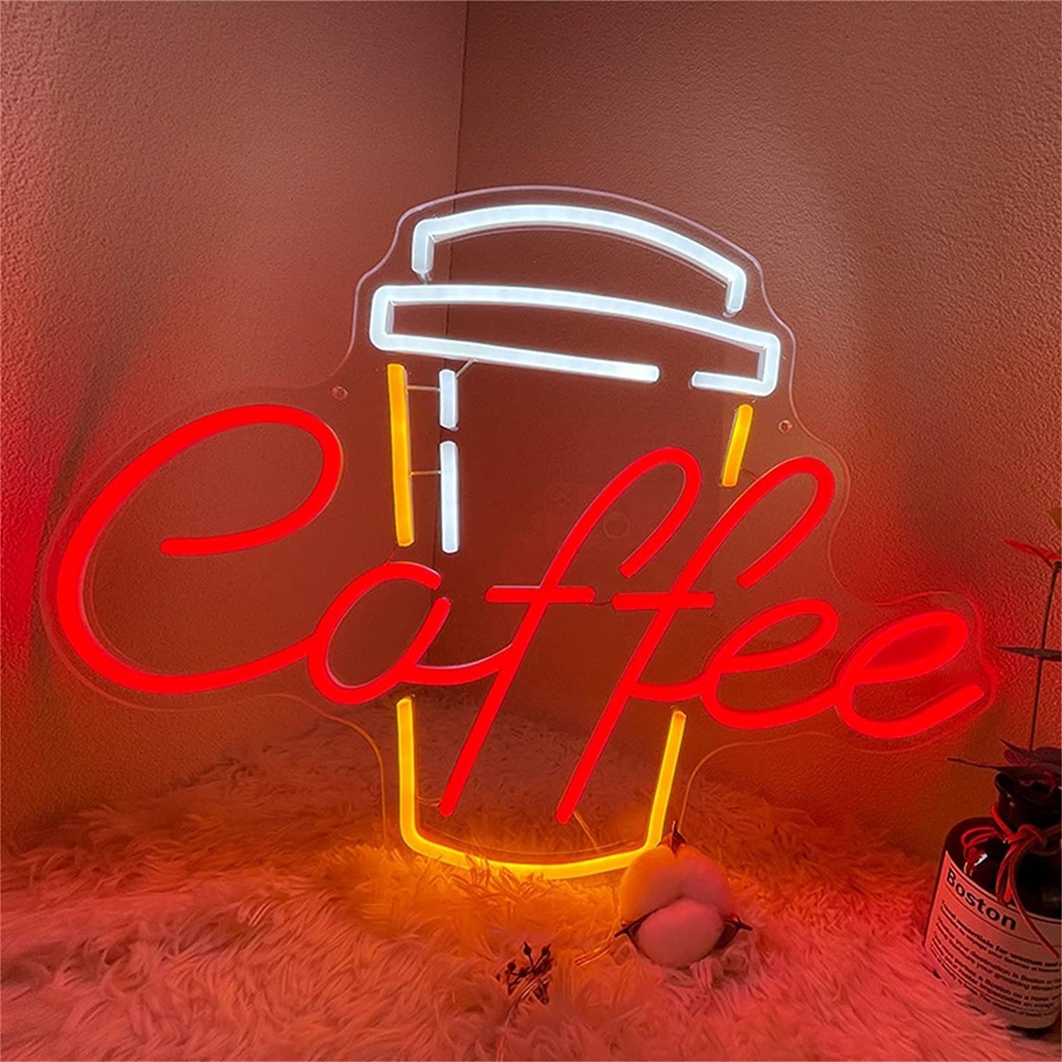 Letrero luminoso café decoración mural LED de alta resistencia 50cm