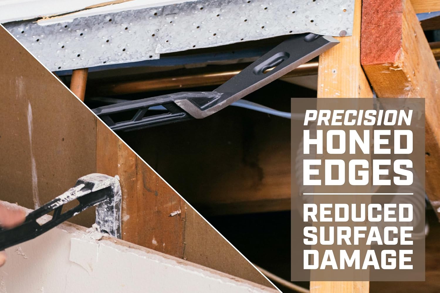 Spec Ops Tools 18" Flat Pry Bar Crowbar, Lightweight Skeletonized Design, Teardrop Nail Puller, High-Carbon Steel