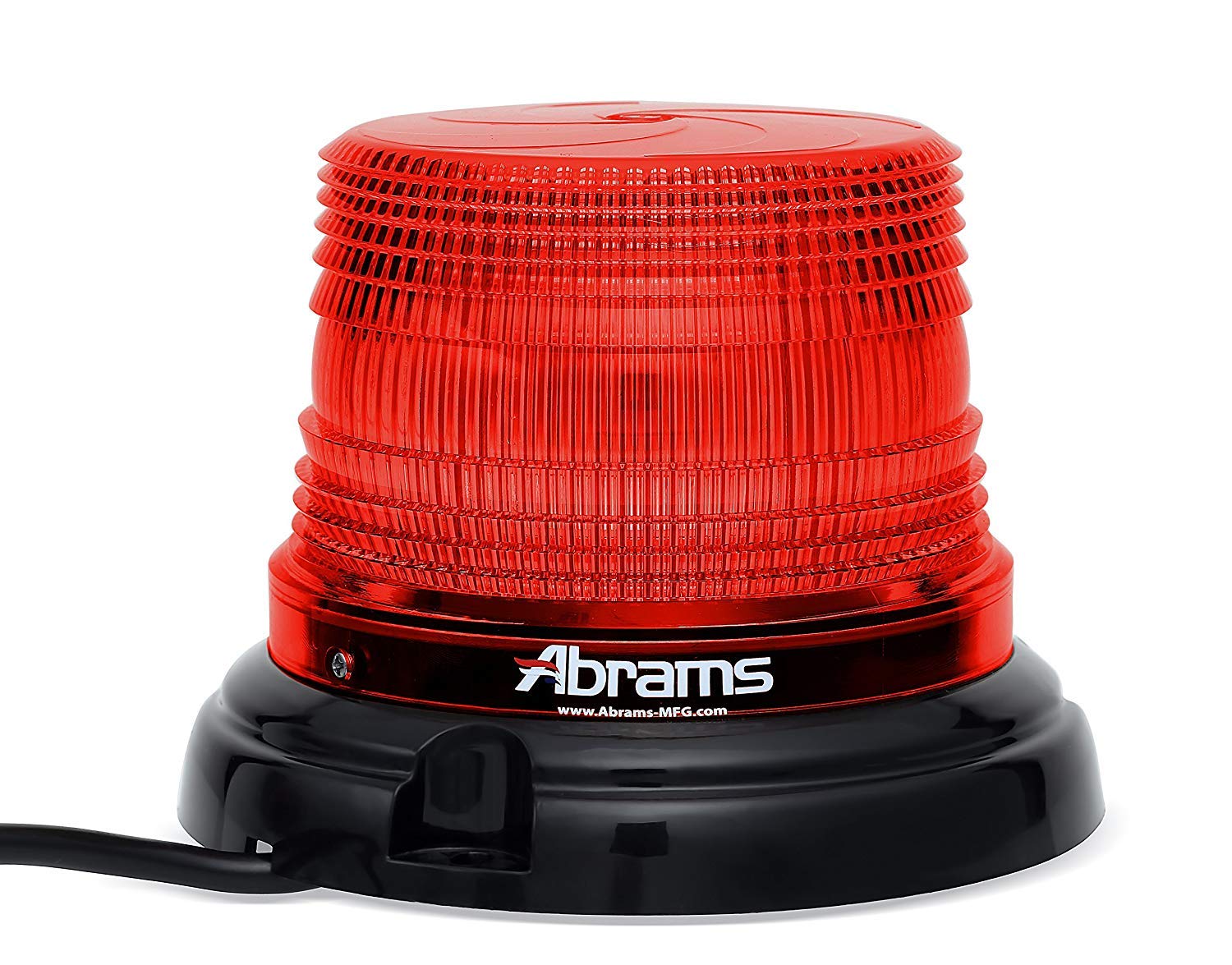 AbramsStarEye 4" Inch Dome LED Beacon [12 LED] [36W] Roof Top Permanent Mount [SAE Class-1] [30+ Flash Patterns] [IP67] EMS EMT Fire Emergency Vehicle Auto Red Flashing Warning Strobe Beacon Light