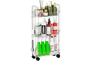 Thin Storage Cart - 3 Tier Rolling Cart for Small Spaces