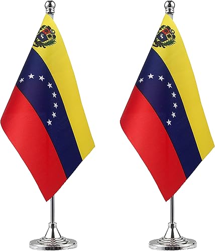 Miniatura 31 de WXTWK Paquete de 2 banderas de escritorio mexicanas pequeñas con base de soporte, decoración para eventos y celebraciones Afro Americano