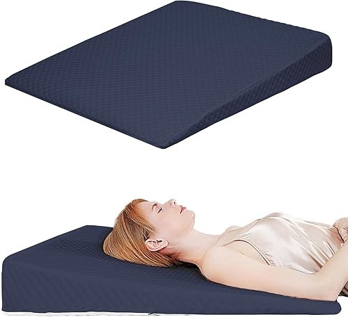 Miniatura 13 de Almohada de Cuña, Almohadas de Cuña para la Cama para Dormir, Ronquidos, Soporte de Espalda, Después de Cirugía, Almohada Triangular de Espuma, Gris