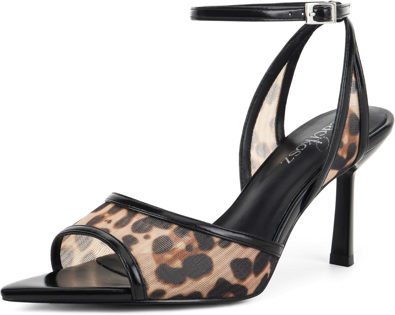 Mesh High Heels Womens Strappy Sandals Wedding Bride Dressy Shoes Pointed Toe Ankle Strap Sandals