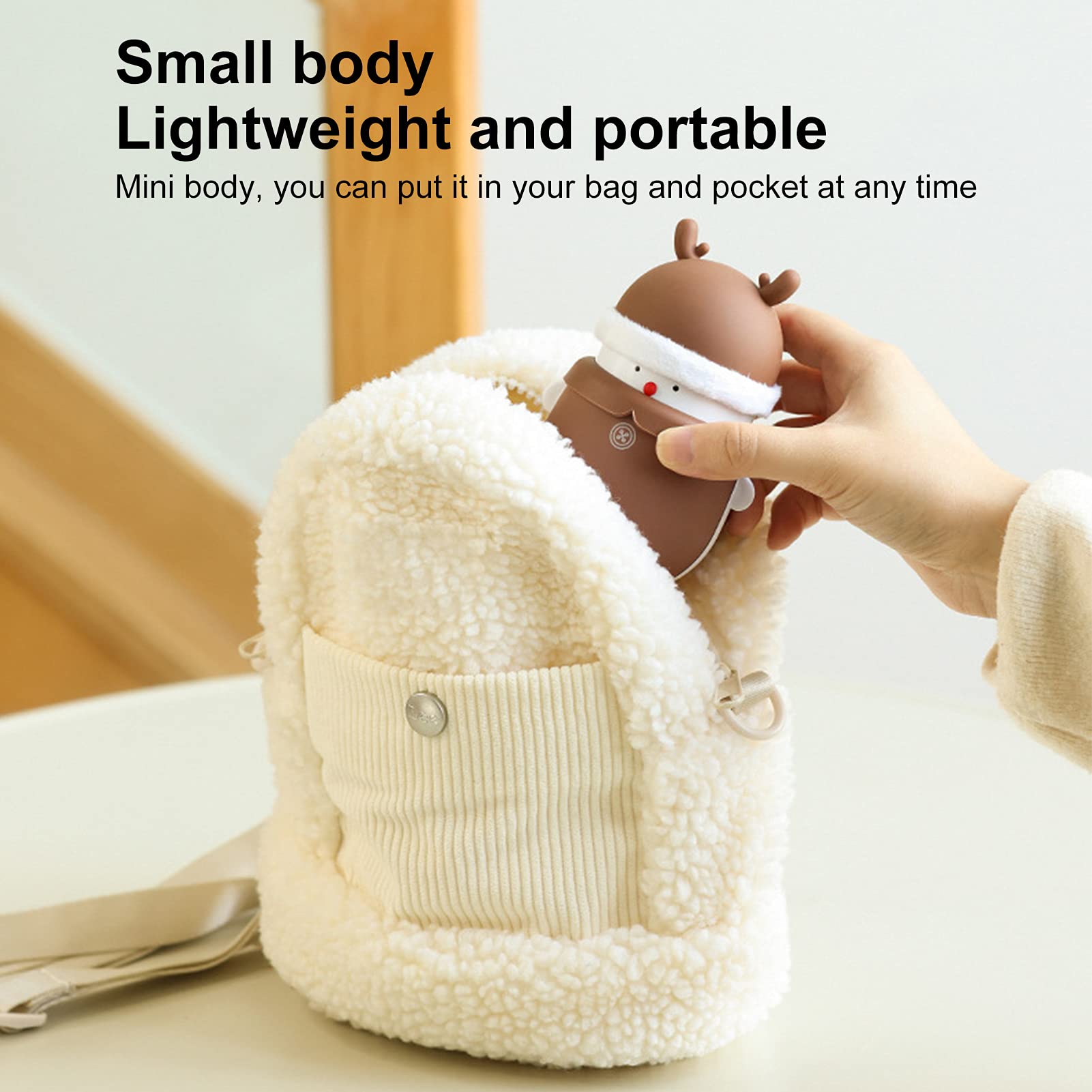 Calentador de Manos Reutilizable Power Bank 6000mAh 2 en 1 Calentador USB portátil Temperatura Ajustable Mini diseño Lindo para Actividades de Invierno al Aire Libre Plástico ABS