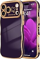 Vista 13 de LCHULLE Funda para iPhone Air para mujeres y niñas, lindo marco ondulado con forma rizada con patrón de corazón de amor, cubierta de protección