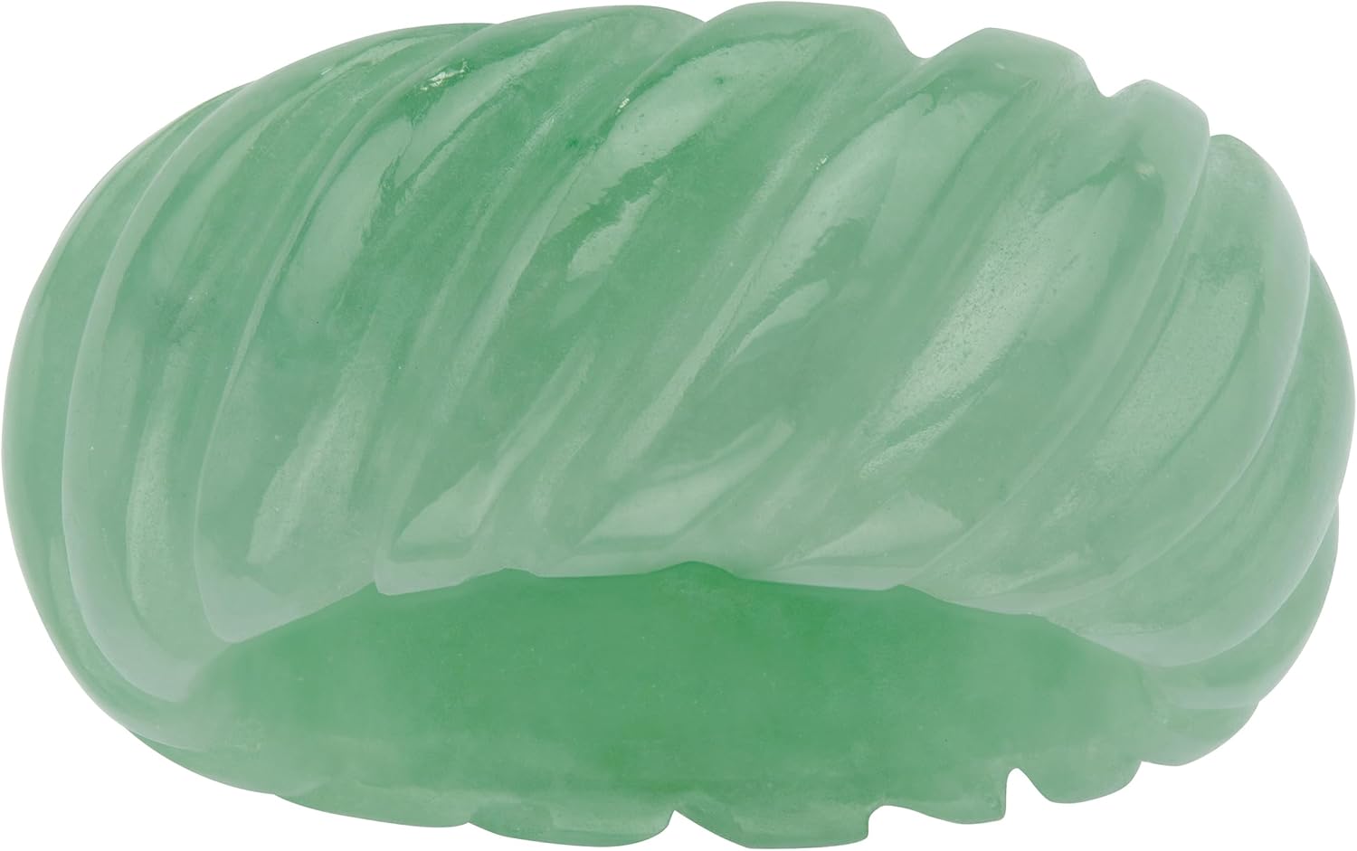 PalmBeach Genuine Green Jade Shrimp Style Ring Sizes 6-10