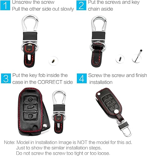 Miniatura 6 de MECHCOS Compatible con ajuste para BMW 3 5 7 Series M1 M2 M3 F05 F10 F20 F30 335 328 535 650 740 x1 x3 x4 x6, etc. Funda protectora de cuero con
