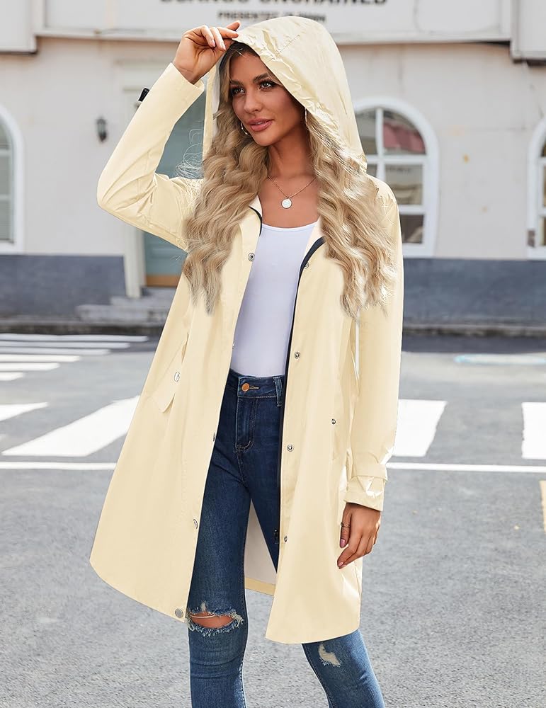 Amazon.com: Zeagoo Hooded Rain Jacket for Women Waterproof Rain