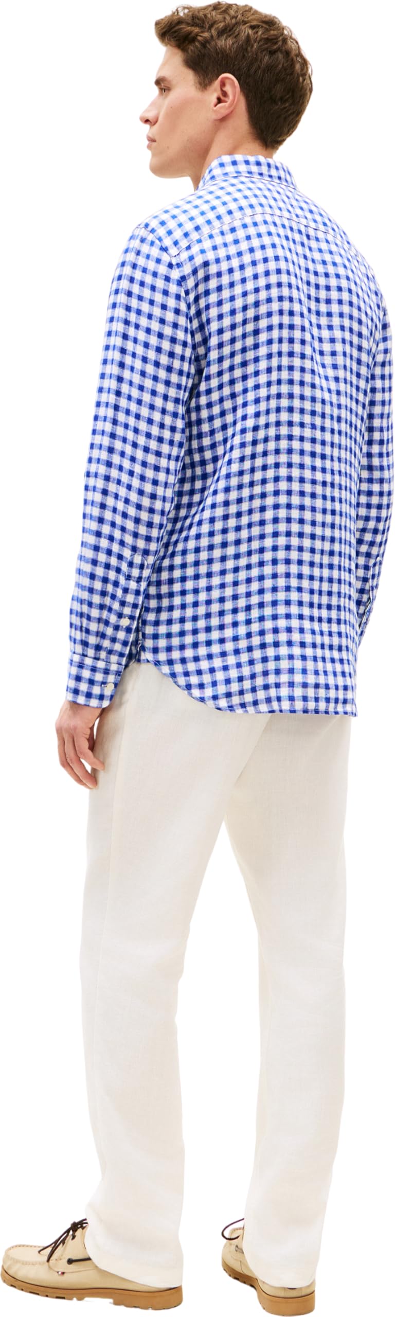 Tommy Hilfiger Herren Linen Essential Gingham Rf Shirt Mw0mw42401 S/S Shirt (1er Pack)