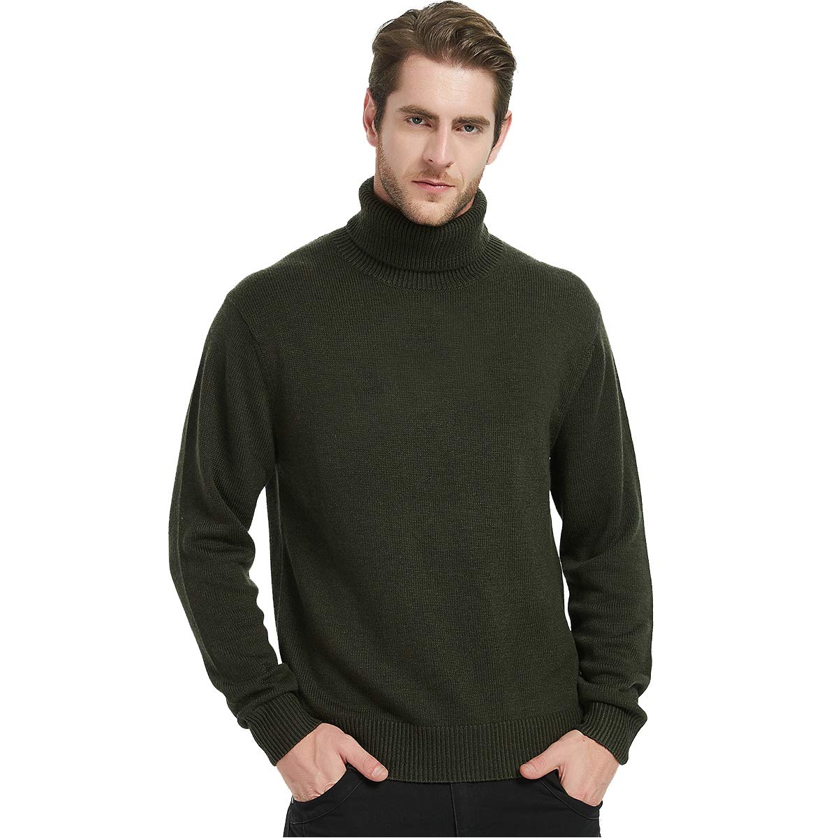 Kallspin Maglione a Collo Alto da Uomo Pullover in Misto Lana