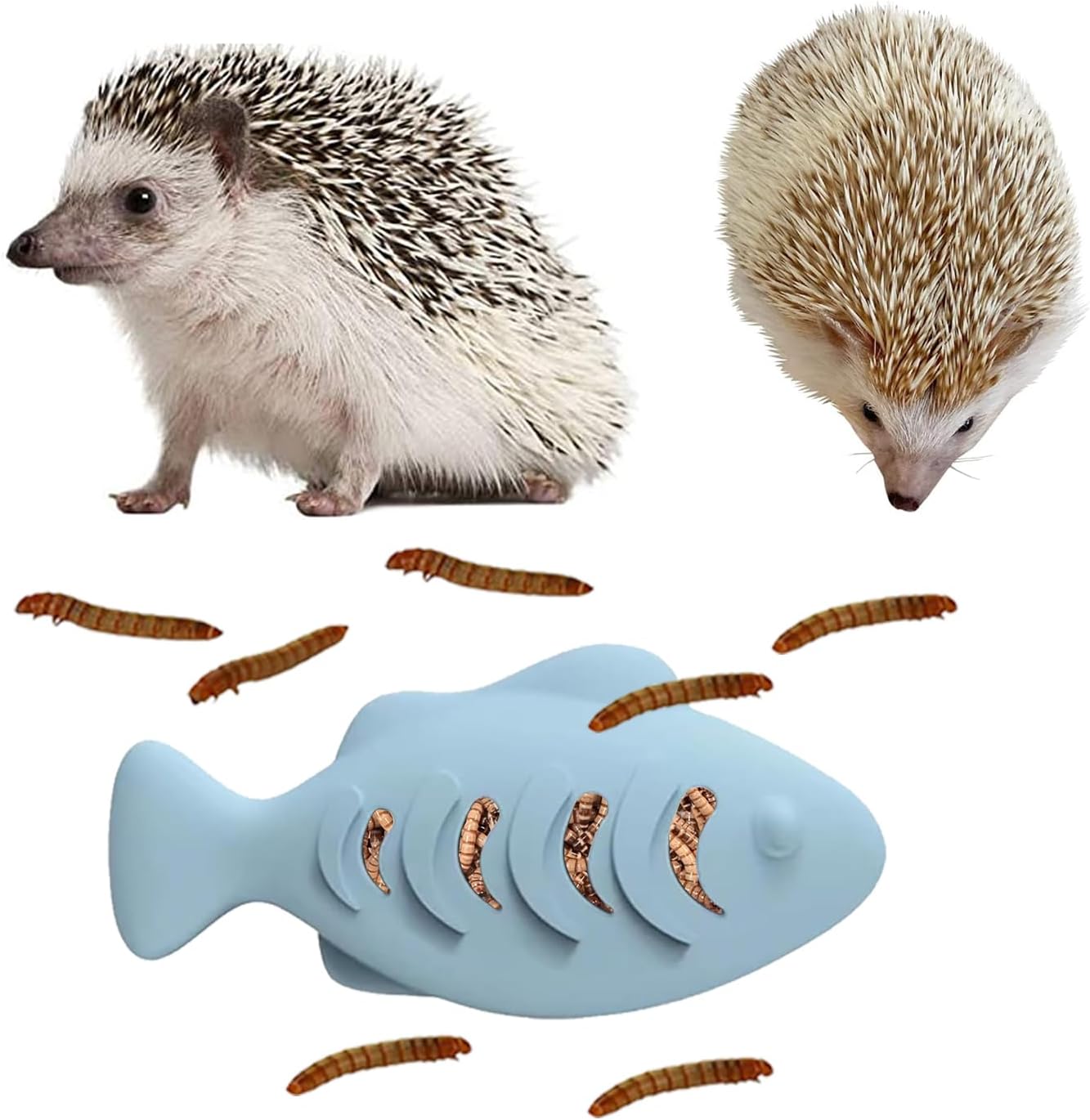 3Pcs Fish-Shaped Hedgehog Toys, Hedgehog Enrichment Toy, Hedgehog Supplies, Hedgehog Cage Toys, Hedgehogs Toy for Cage, Hedgehog Cages Accessories