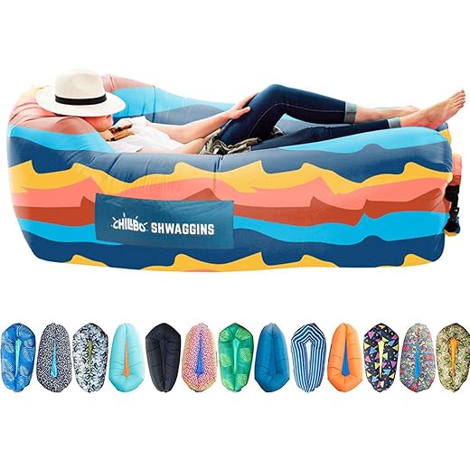 Chillbo Shwaggins Inflatable Couch | Cool Air Hammock Easy Setup Lounger Makes Perfect Camper Accessories, Beach Essentials & Festival Accessories