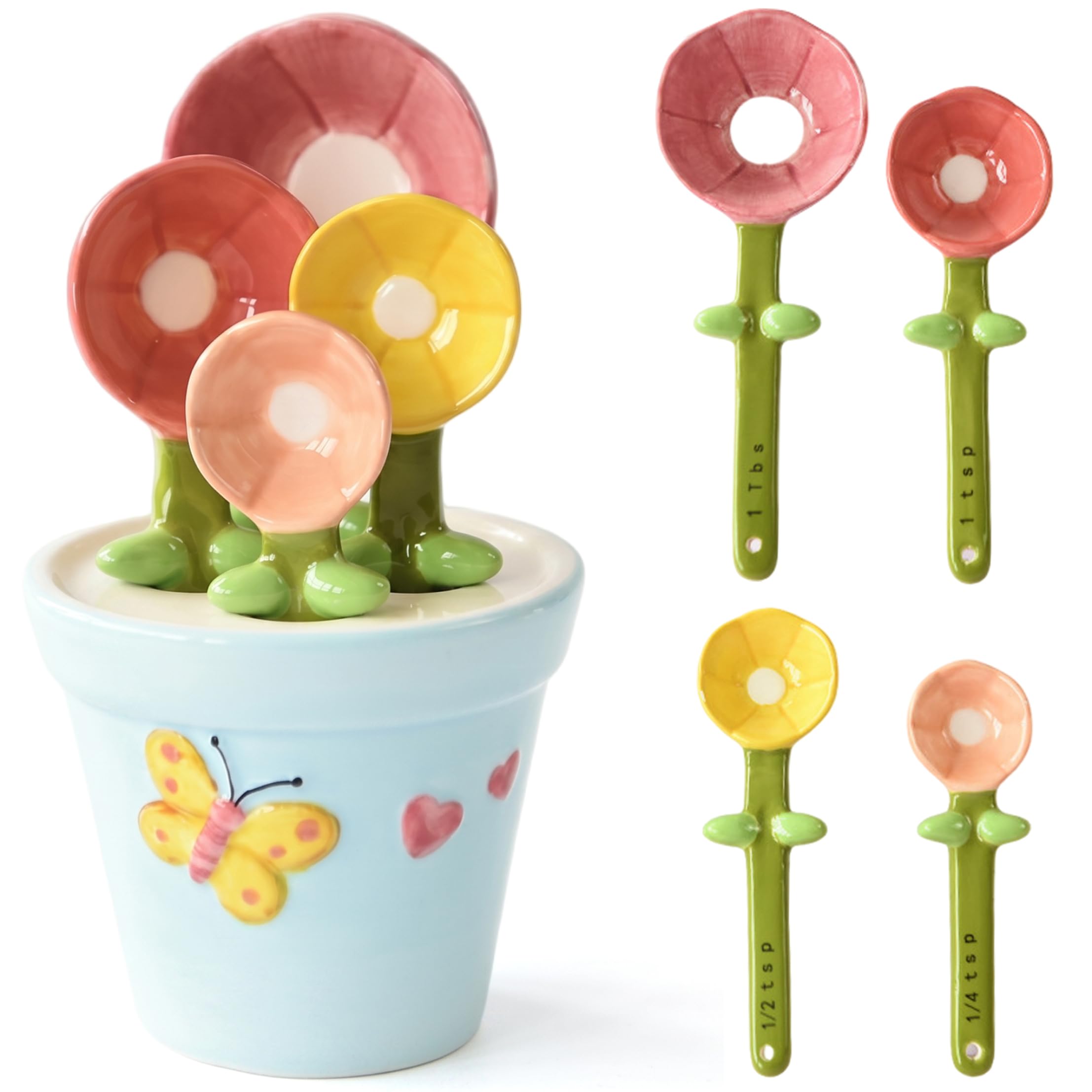 Juego de repostería floral de cerámica para decorar tu cocina