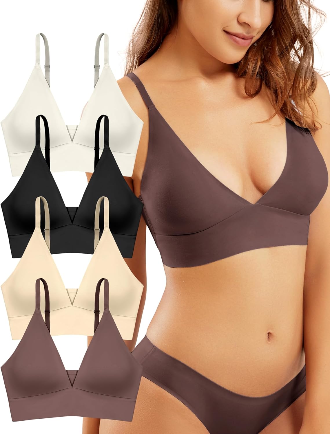 Wireless Bras for Women - Sports Bra Bralettes with Support No Underwire Seamless Workout Tops Cami Crop Tank S-XXL